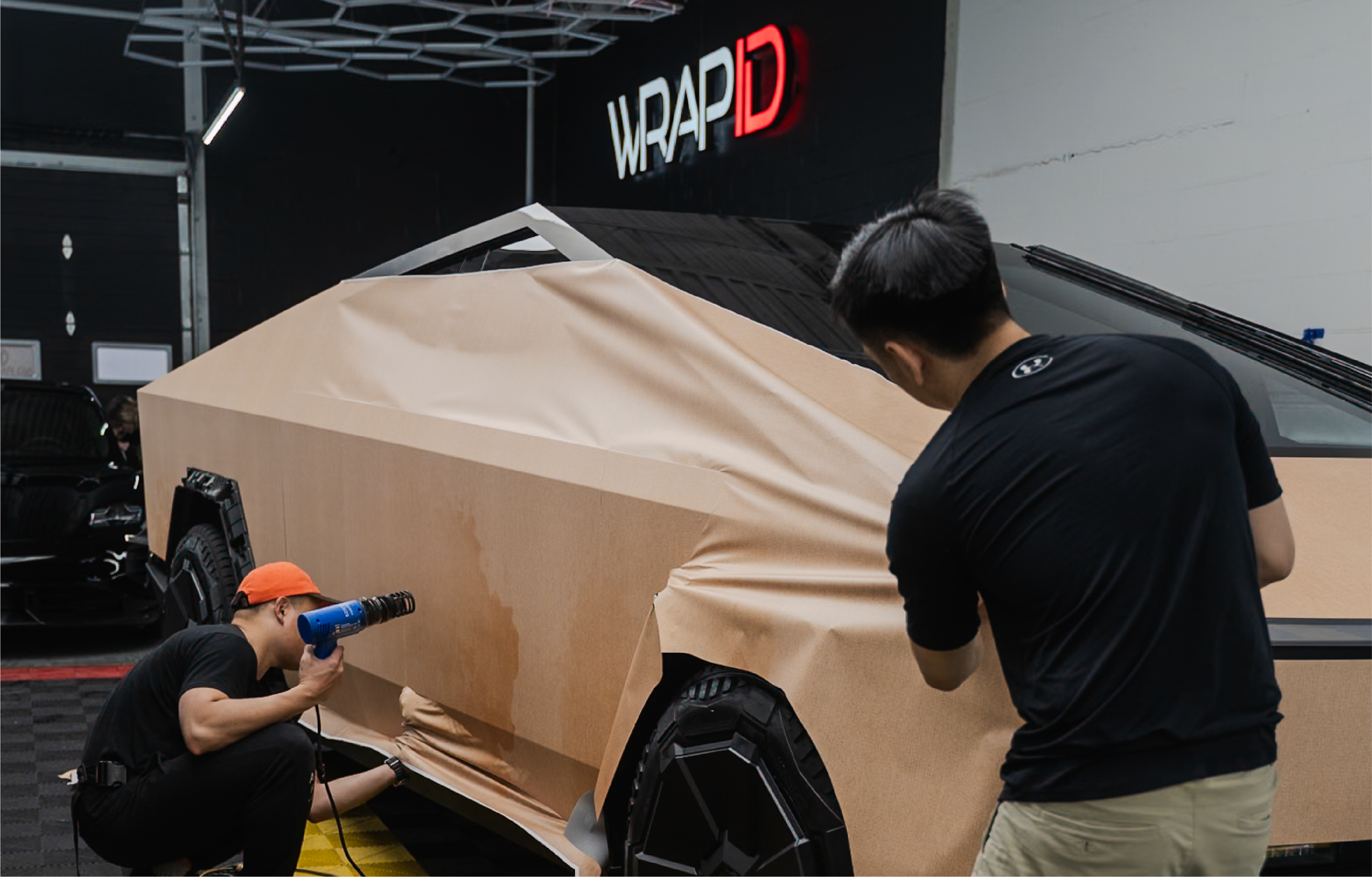 Cybertruck getting a vinyl wrap to look like a cardboard box